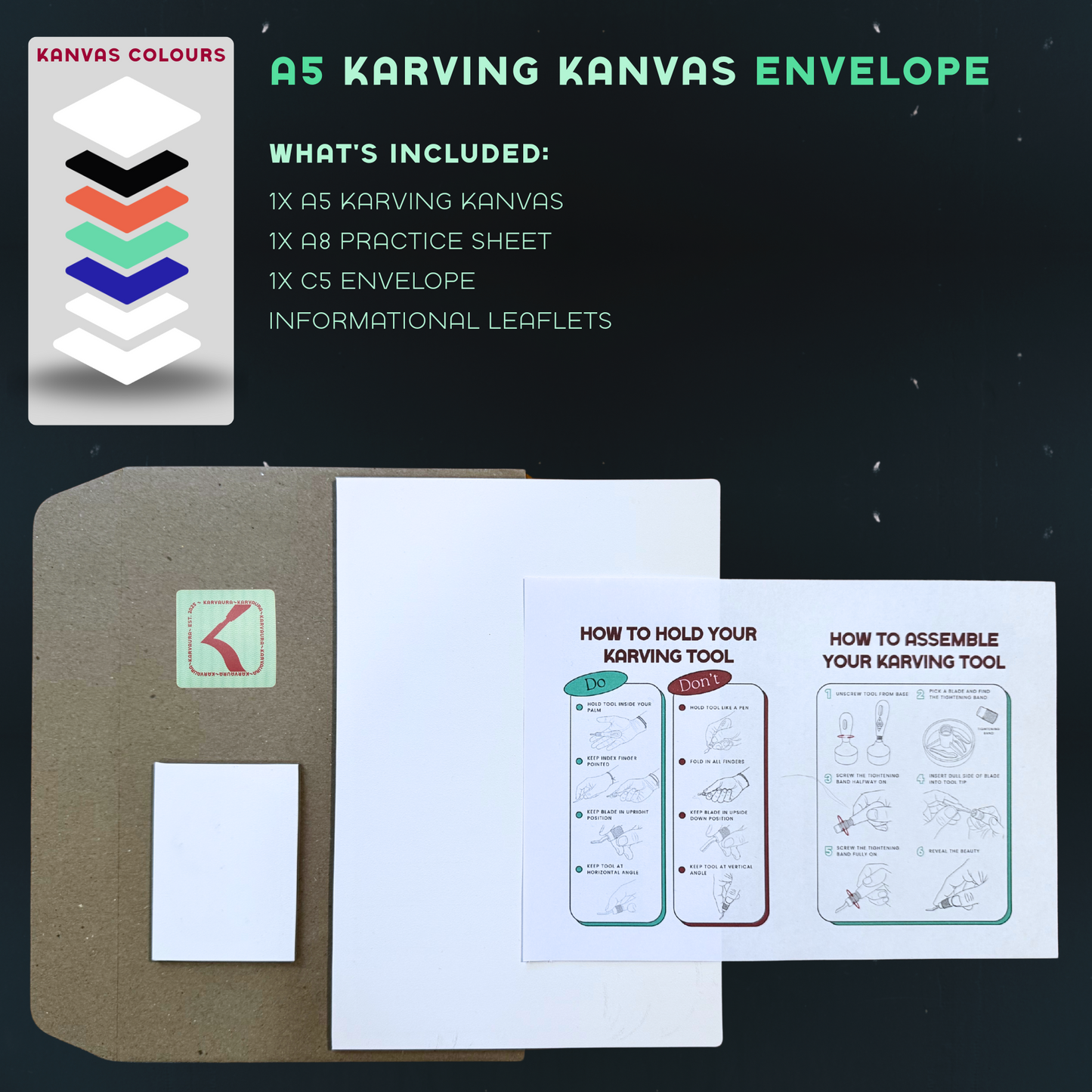 A5 Karving Kanvas Envelope